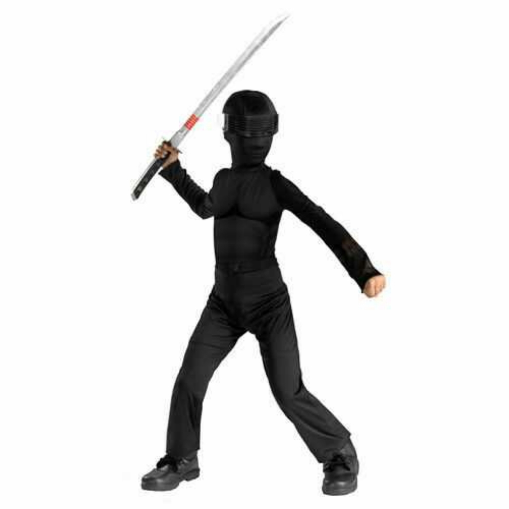 🪖 Child's GI Joe Snake Eyes Ninja Halloween Costume Size Large 10-12